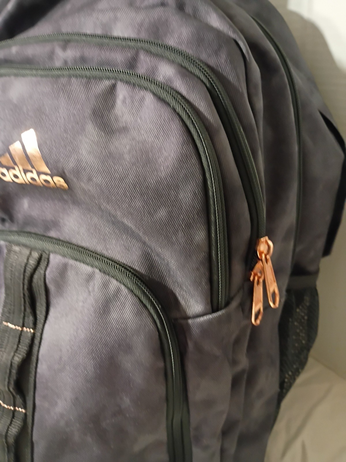 Black/Gray Adidas Load Spring Large Backpack-4 Exterior Pockets A-10
