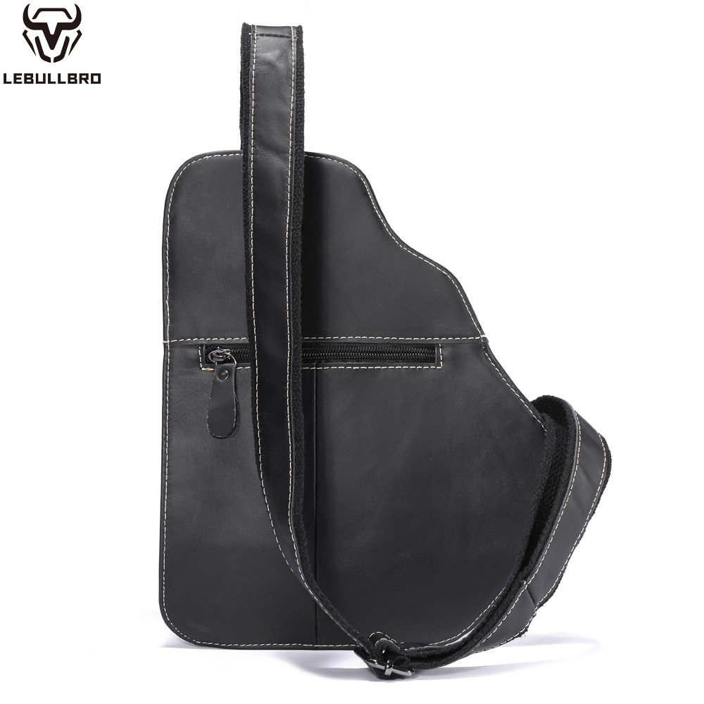 Men’s Shoulder Bag Sling Backpack,100% Genuine Leather Chest bag Crossbody Bag G