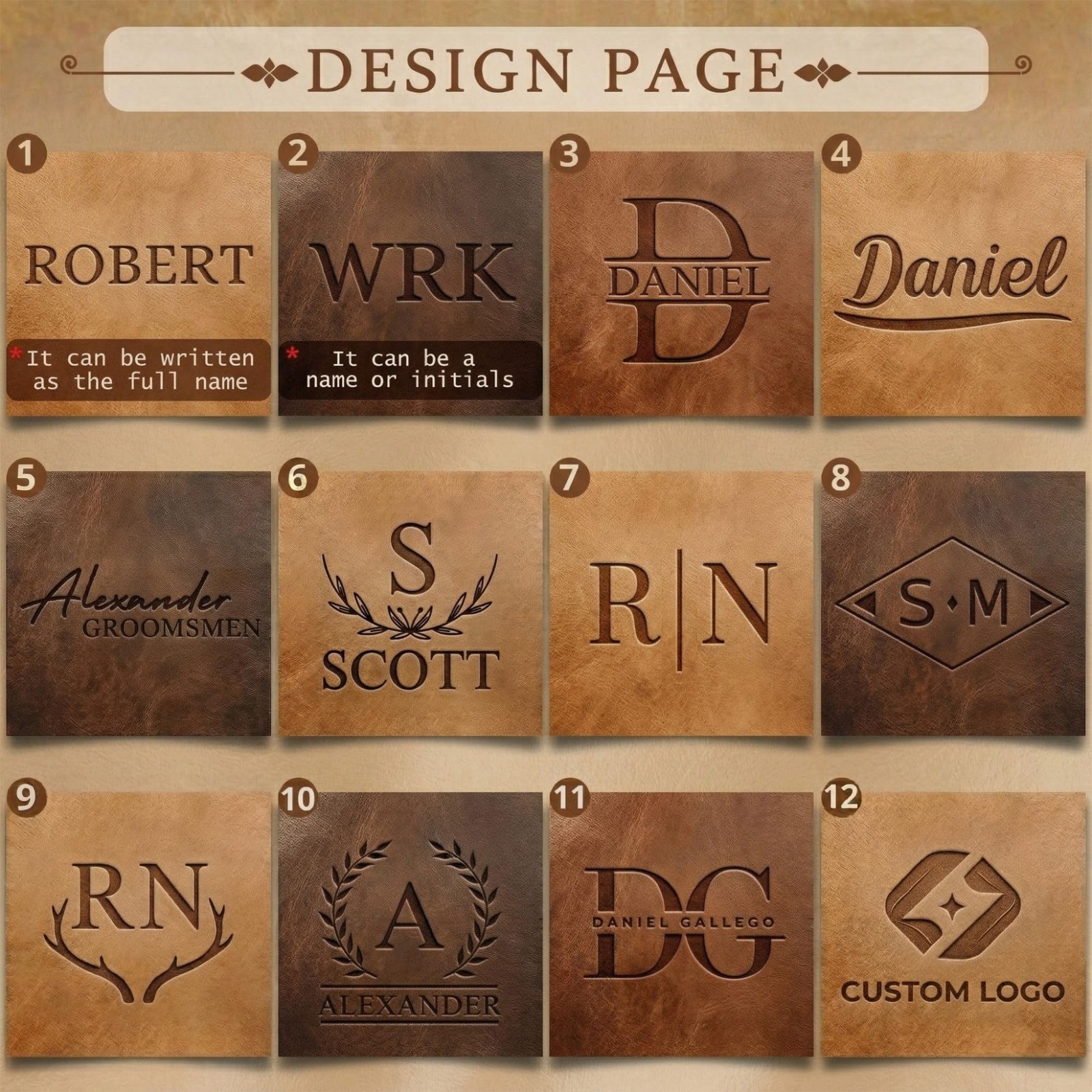 Personalized Leather Toiletry Dark Brown, Light Antic Black, Navy Blue