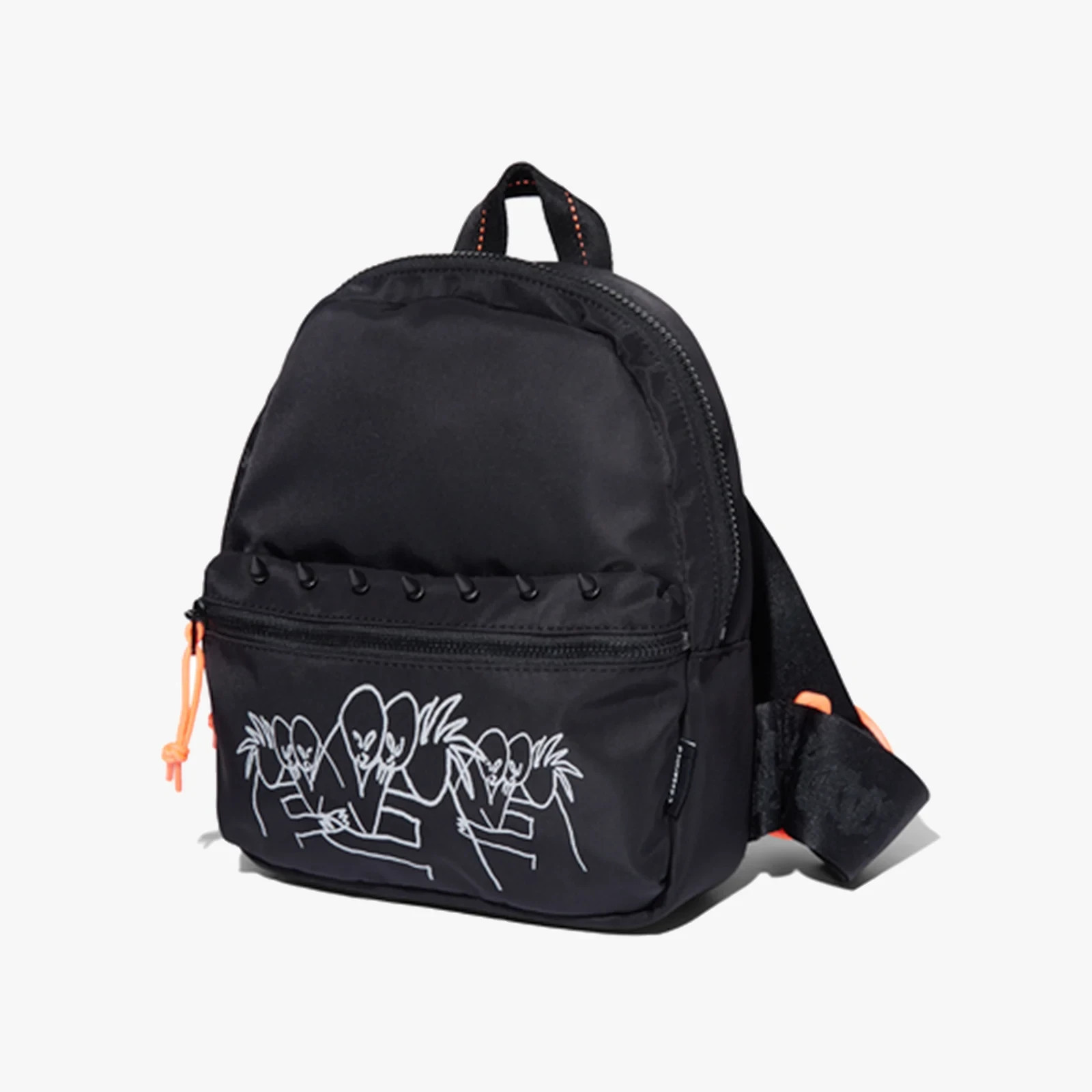 Converse Sad Boys Yung Lean Backpack Black Mini Small Spikes Black/Orange