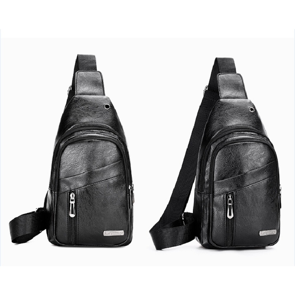 Men’s Large Capacity Single Shoulder Crossbody Bag Multifunctional Chest Bag US