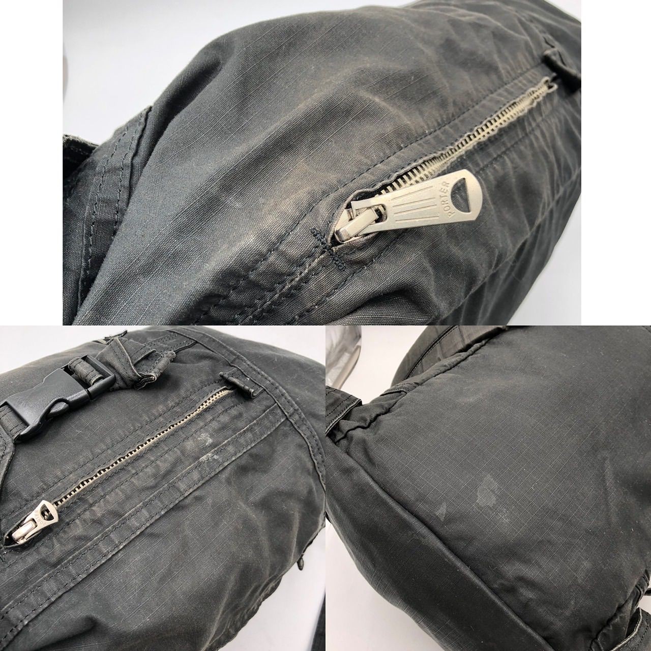 Porter Black Nylon Backpack 42cm x 26cm x 14cm Used