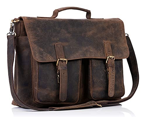 18 Inch Leather briefcase Laptops for Men and Women Best Office Messenger Bag