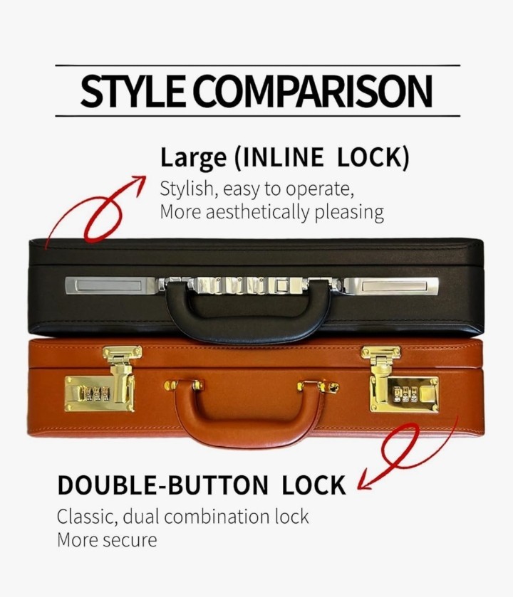 Luxury Briefcases for Professional Leather with Lock Hard Shell WE SHIP OVERSEAS