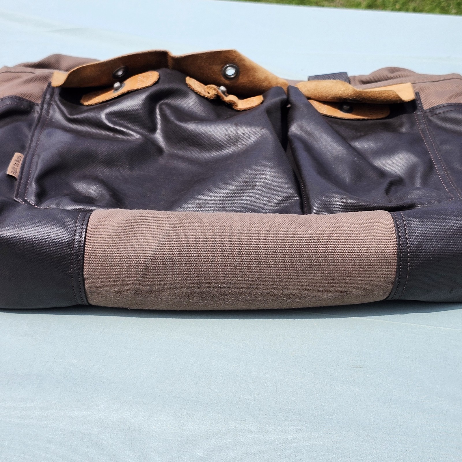 Duluth Trading Co Fire Hose Canvas and Leather Briefcase Laptop Bag