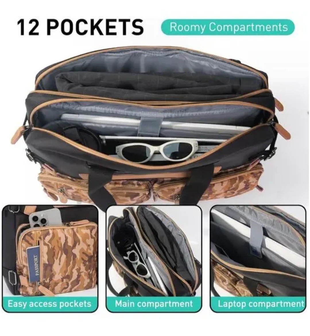 3 in 1 Computer Backpack 17.3 In Laptop Work Bag, Briefcase Desert