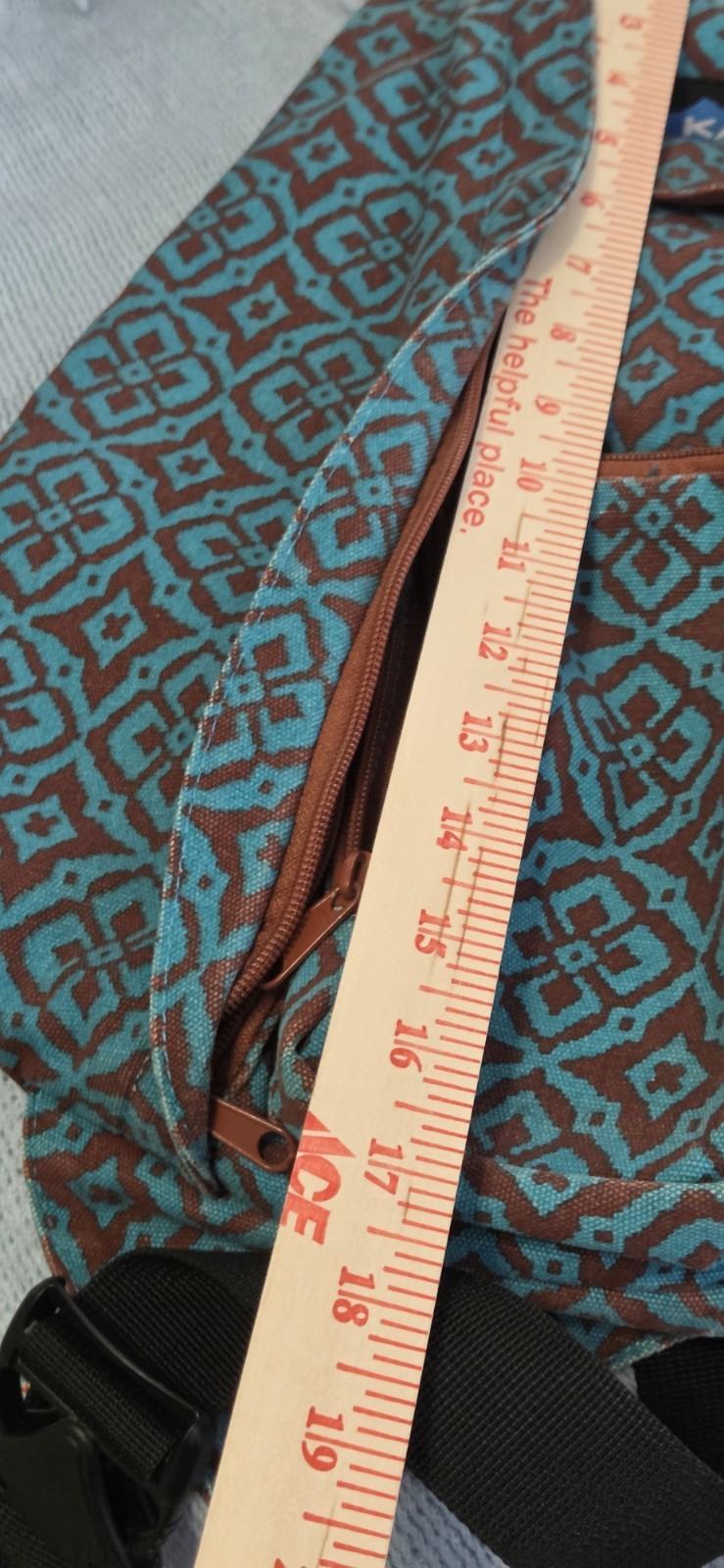 KAVU Sling Bag Backpack Crossbody Desert Mosaic Teal Brown Retird Travel Outdoor