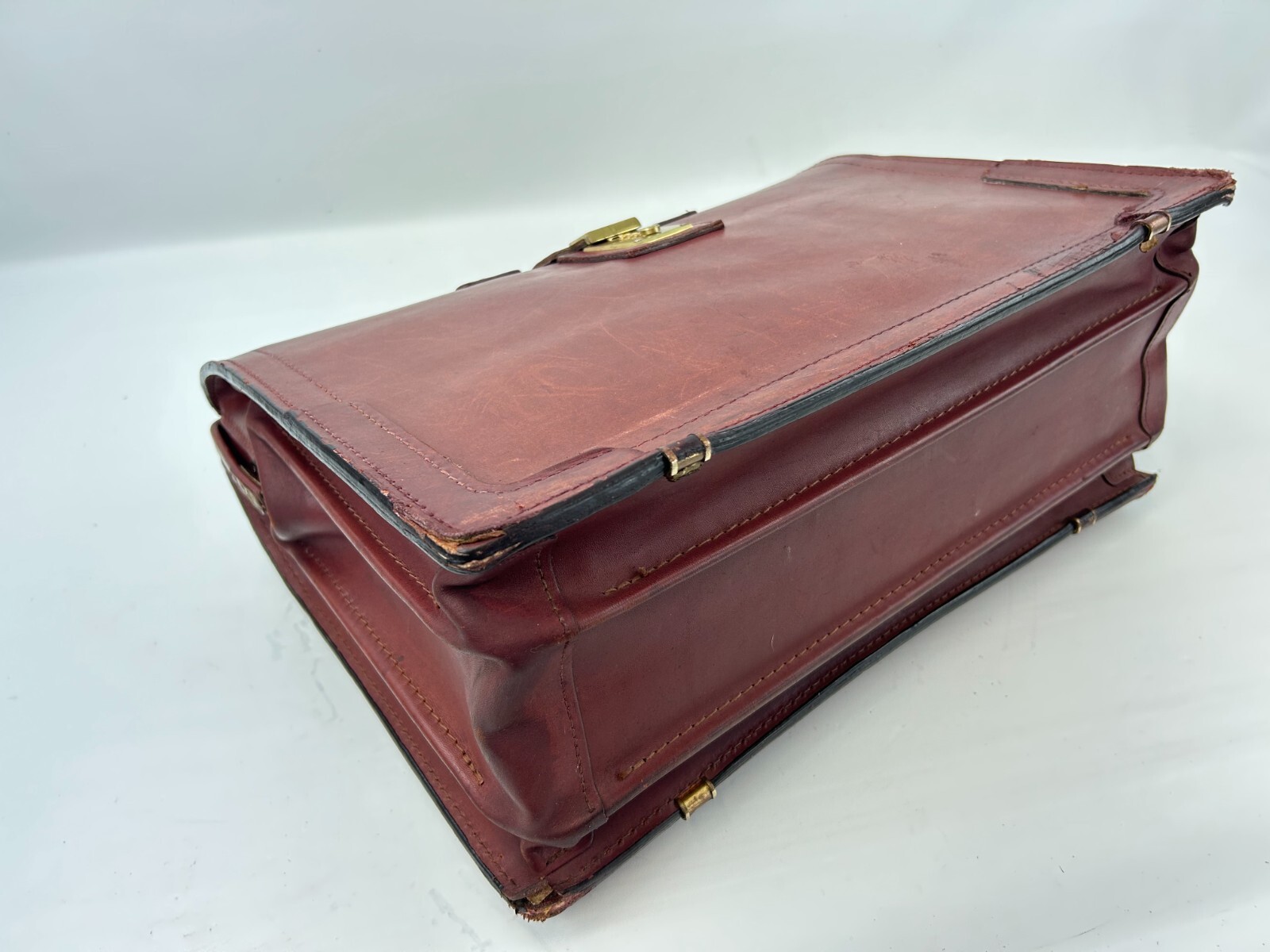 Vintage Leather SCHLESINGER Doctor Attorney Briefcase Attache Bags Mens