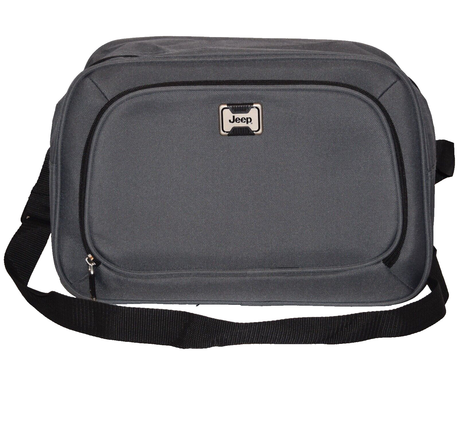 NWOT JEEP Gray Adjustable Strap Zip Closure Canvas Messenger Shoulder Bag