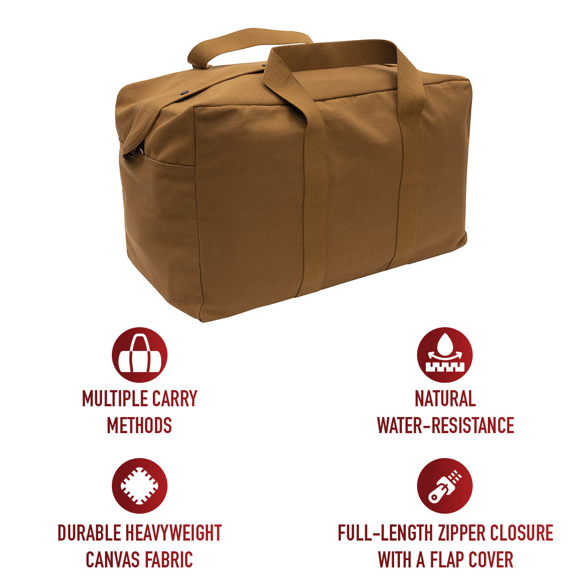 Canvas Parachute Cargo Bag In Work Brown 24″x15″x13″ – Twin Handle Duffle Bag