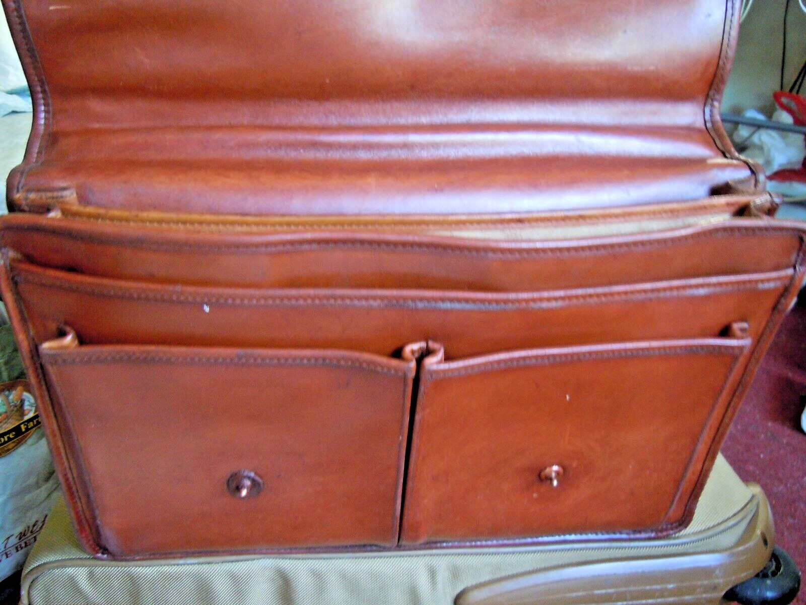 VTG KORCHMAR SCHLESINGER BELTED LEATHER BRIEFCASE USA 6