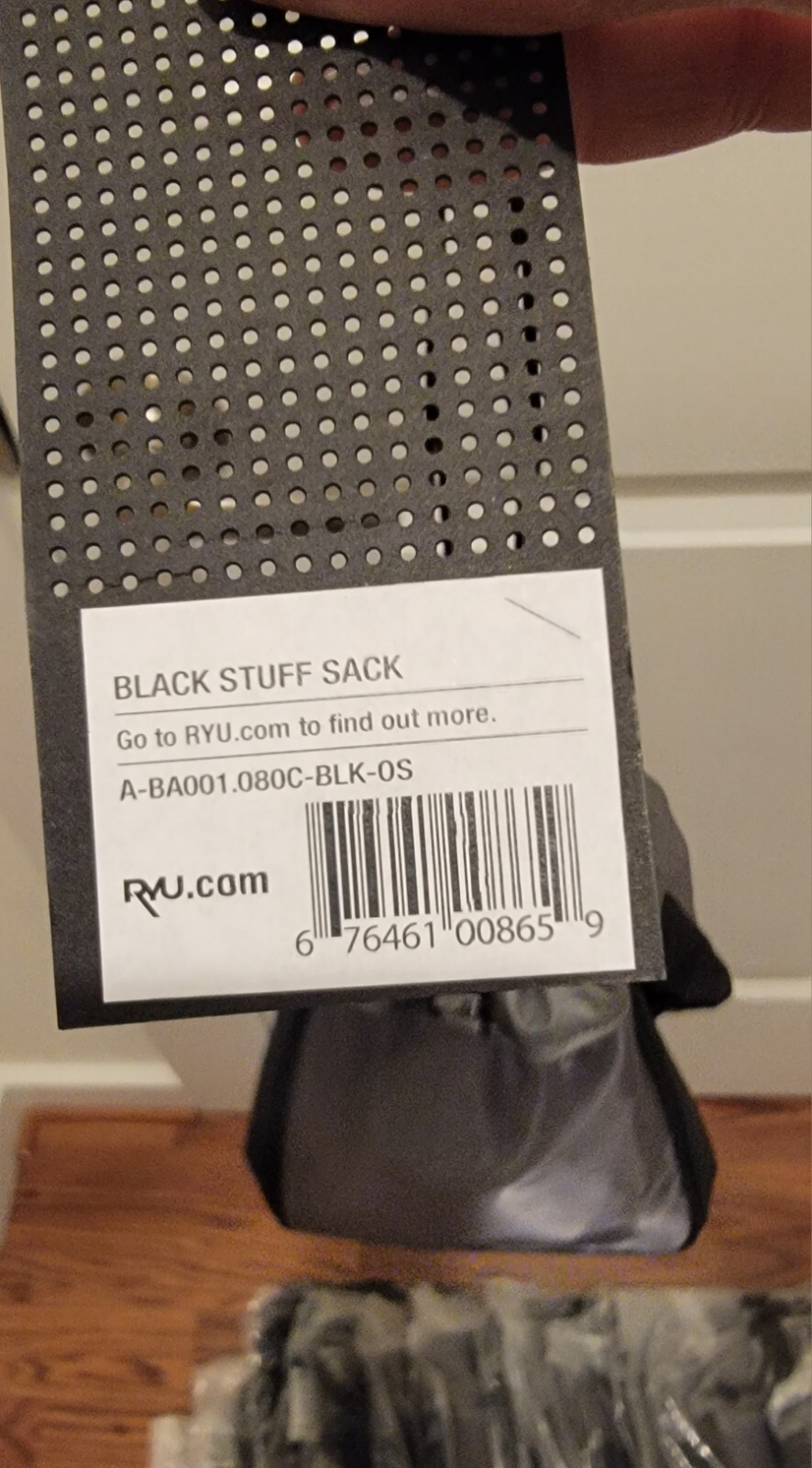 RYU Black Travel Stuff Sack Drawstring Closure Nylon Mesh NIB Original Packaging