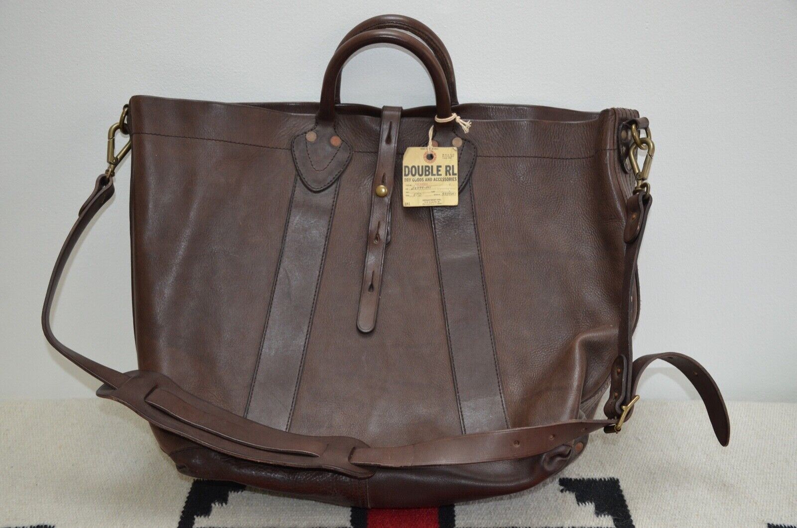 Ralph Lauren RRL Distressed Leather Tote Bag With Shoulder Strap