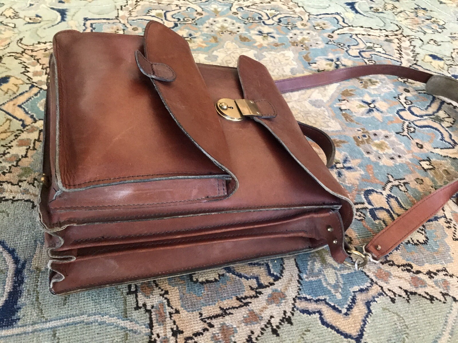 Schlesinger Saddle Leather Briefcase Messenger bag