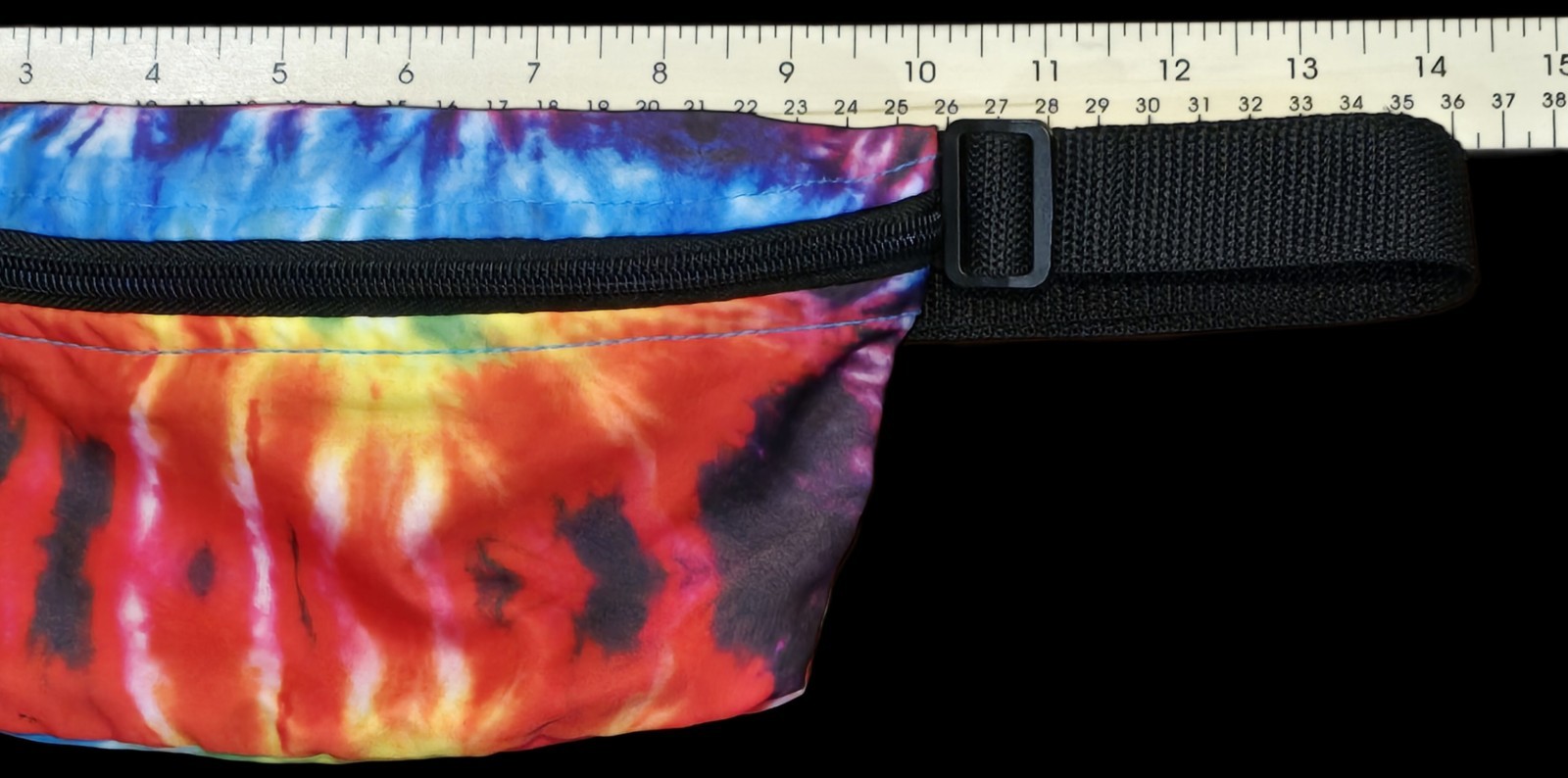 21MEN, Multi-colored Tie-dye Fanny Pack: Hippie, Boho, Rave Wear, Festival