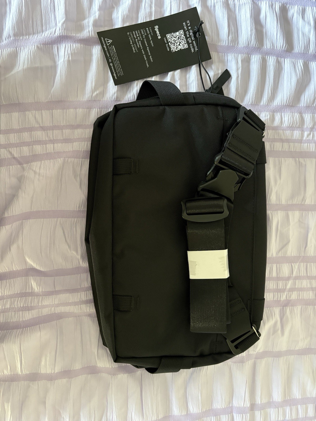 Rework Crossbody Sling Bag Black 5L Zip Closure Adjustable Shoulder Strap