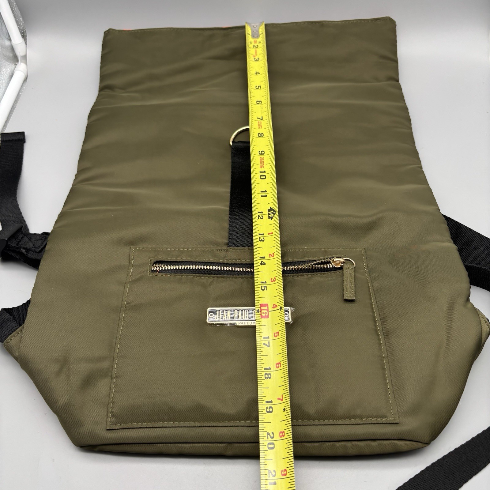 NWOT Jean Paul Gaultier Parfums Olive Green Nylon Travel Weekend Backpack