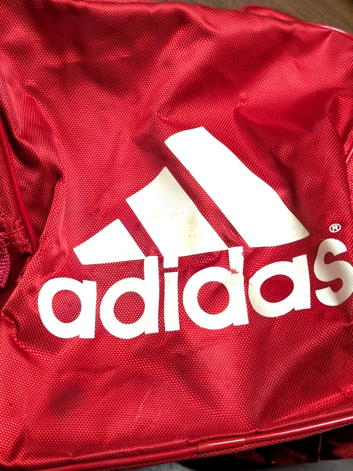 Adidas Duffle Team Coaching Bag Gym Travel Retro Red White 11x12x25 Large Bag