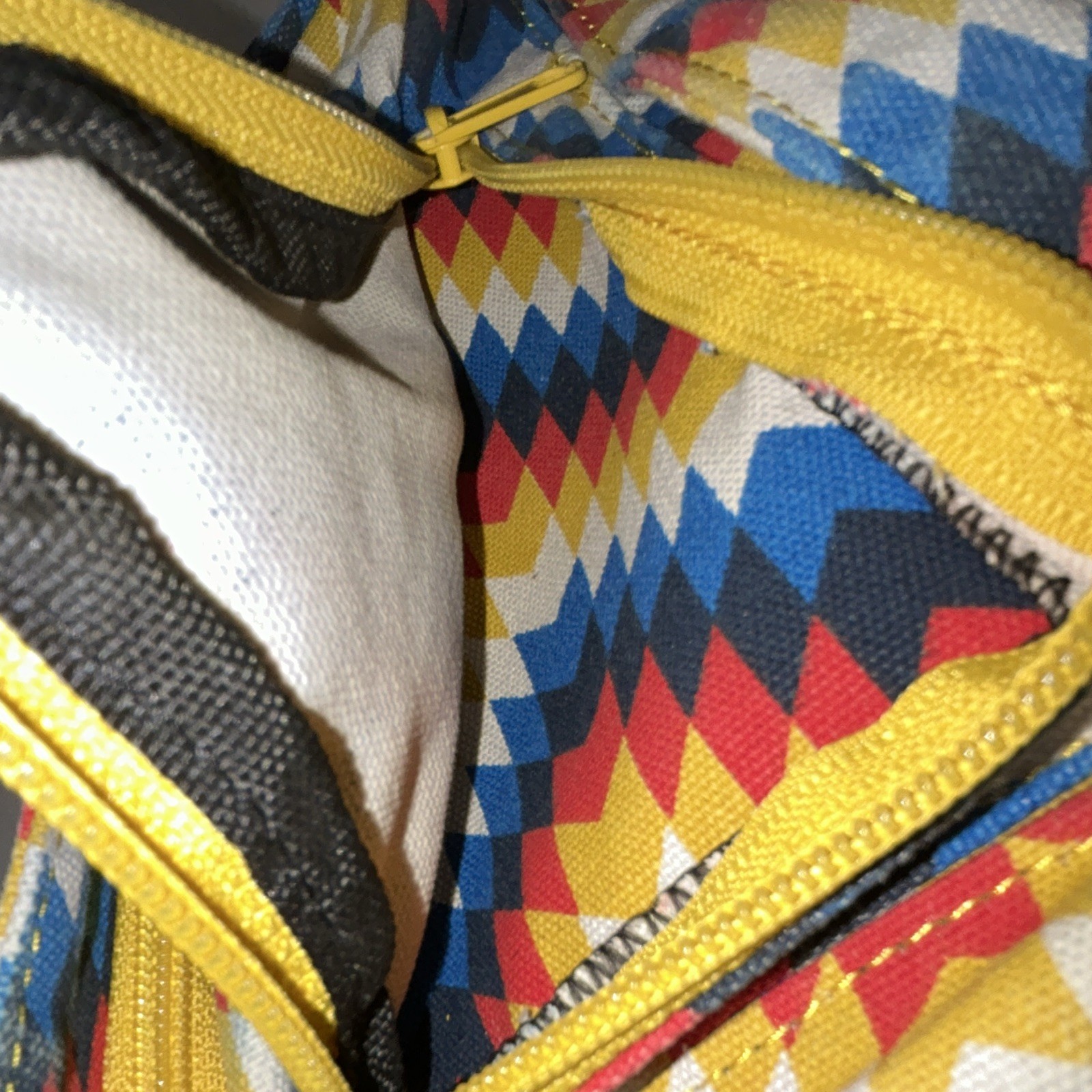 KAVU Multicolor Chevron Sling Bag Crossbody Zip/Buckle Closure Adjustable Strap