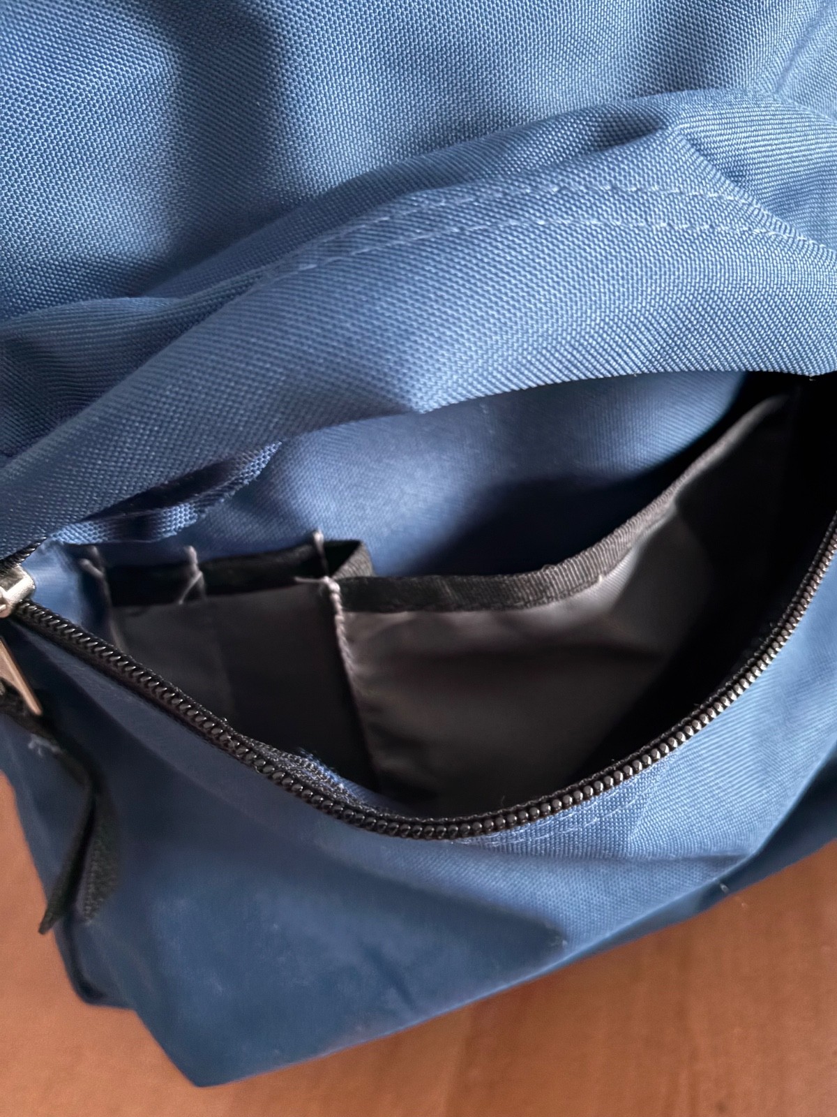 JanSport T501 Blue Double Zip Top Closure Front Zip Pocket Classic Backpack