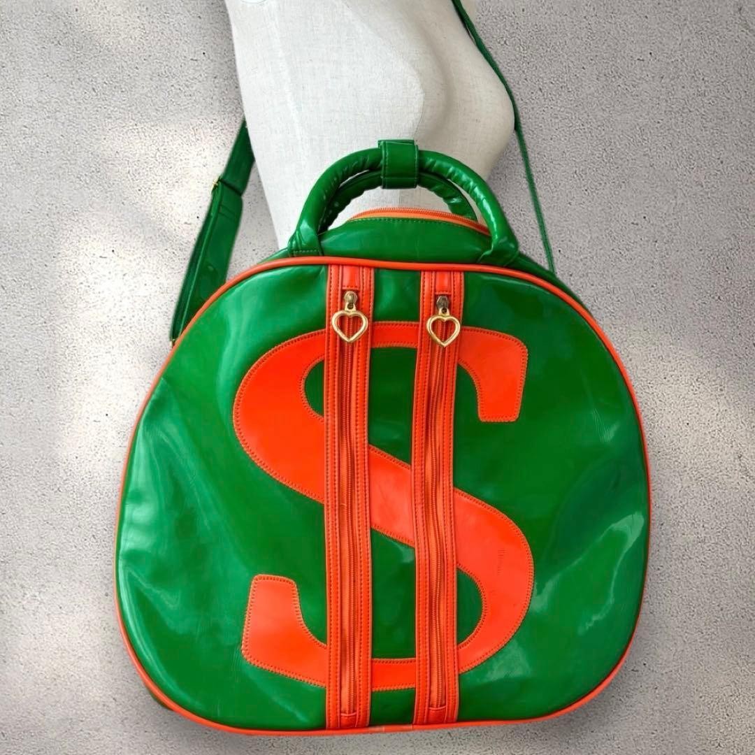 Moschino Y2K Vintage Big Boston Bag, Dollar Mark, Retro Pop