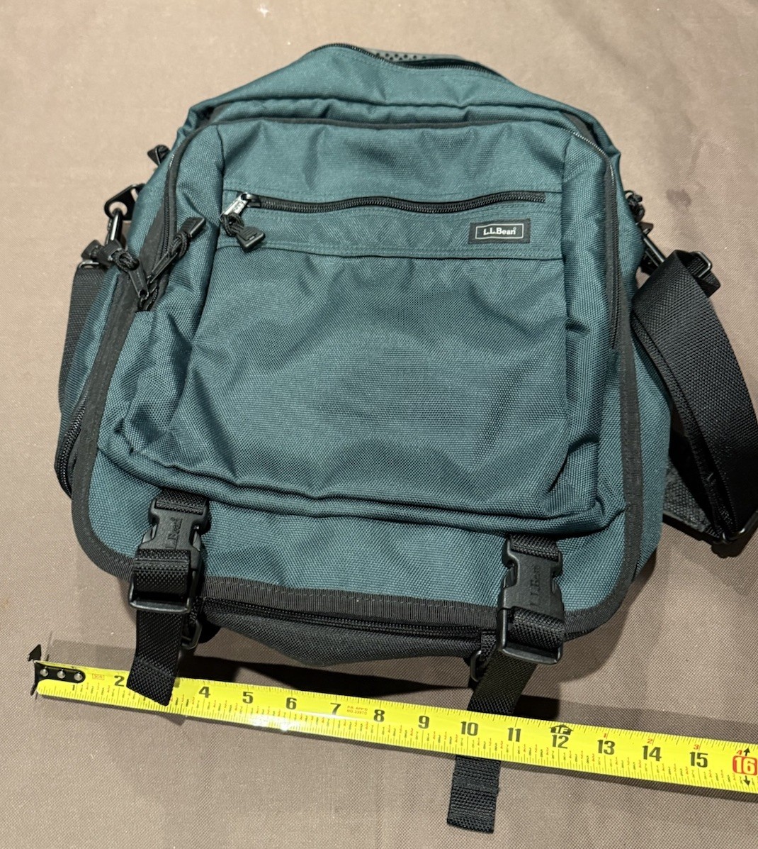 LL Bean 0NDR7 Deluxe Book Pack Polyester Travel Backpack Green ONDR7