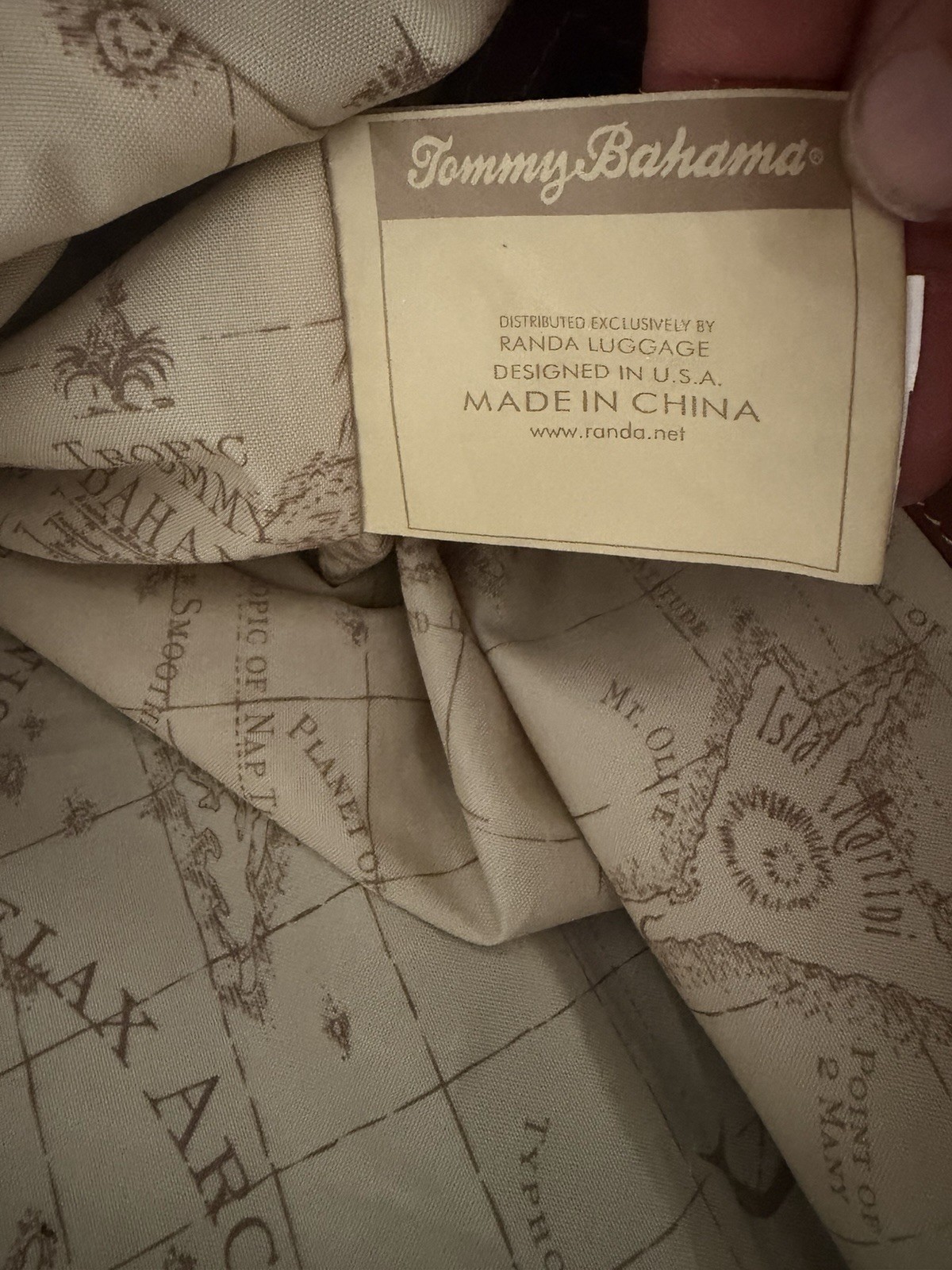 Tommy Bahama Leather Canvas Combo Weekend Duffel Bag Cognac Carry-on