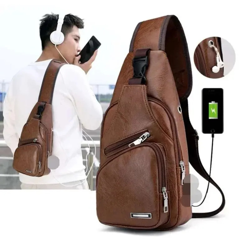 Simple and Fashionable Casual Solid Color PU Multifunctional USB Charging Zipper