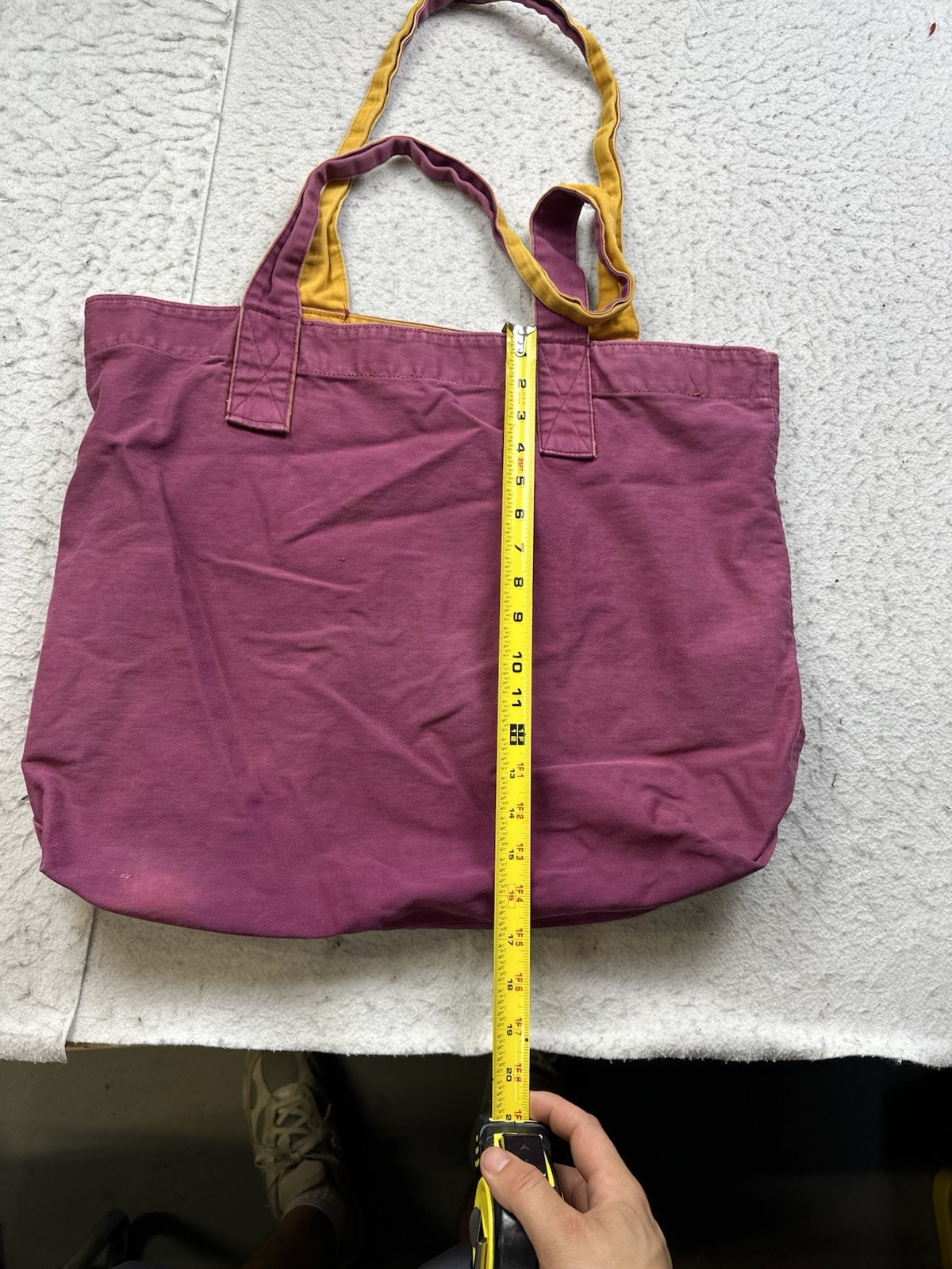 Vintage Esprit Spellout Tote Bag Cotton 80s USA Purple Beach Surf