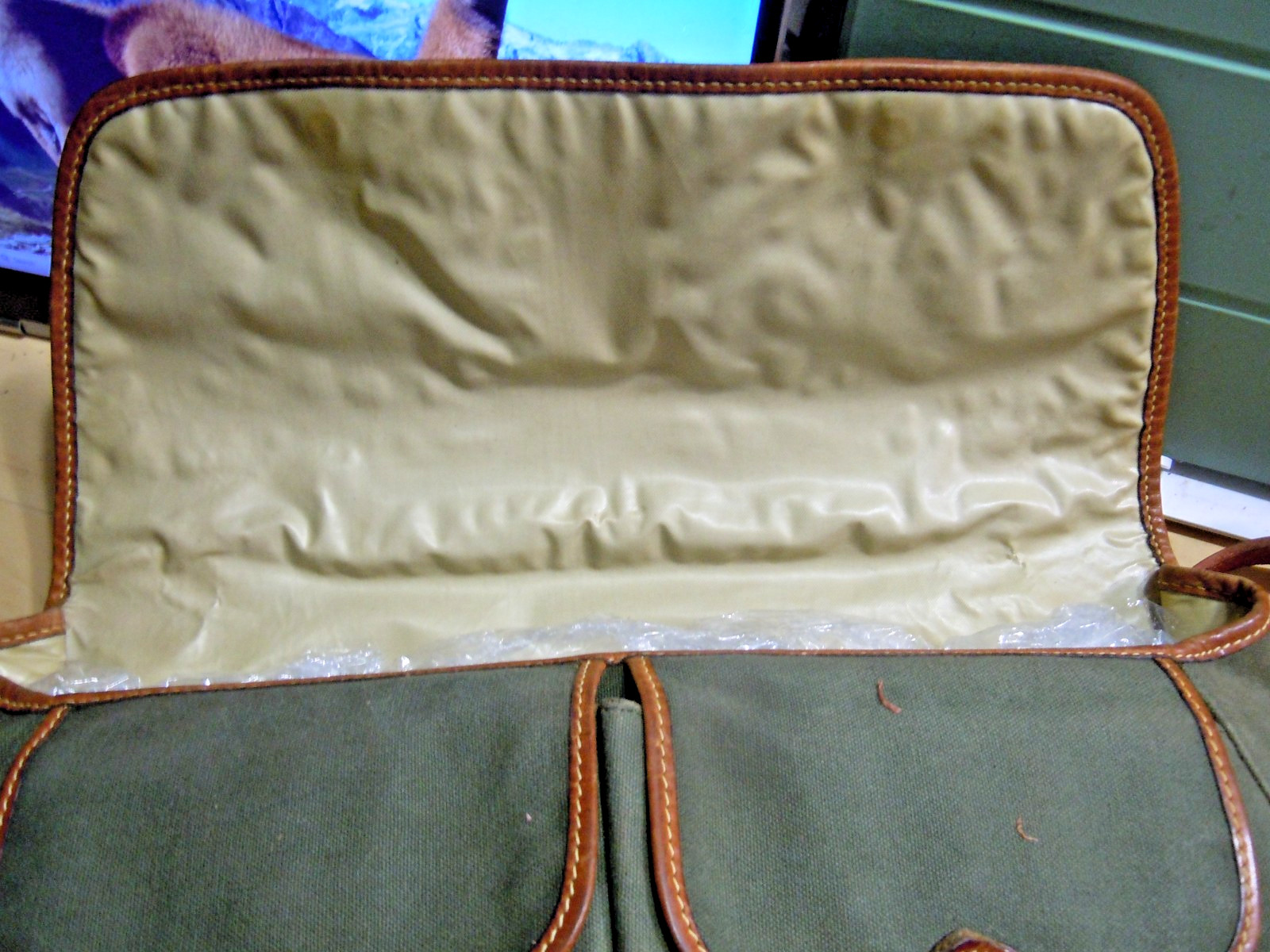 Vintage Land’s END Battenkill Leather Canvas Laptop messenger classic bag