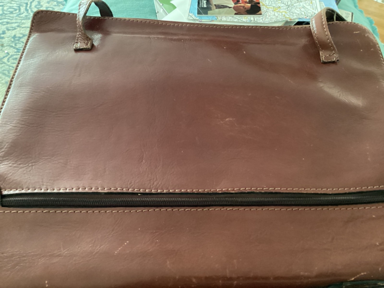 brown leather executive satchel briefcase with strap from spain