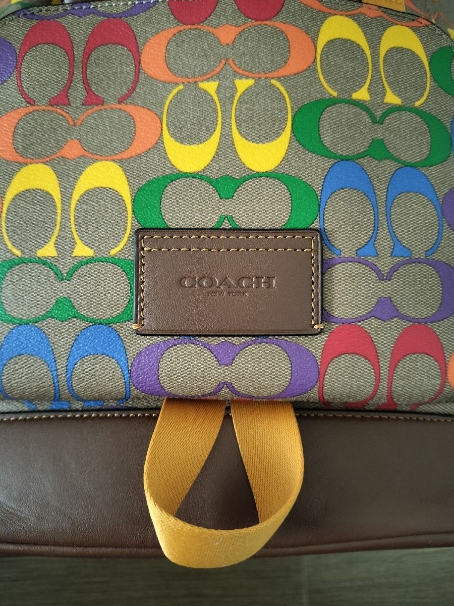 COACH Rare and track backpack rainbow signature