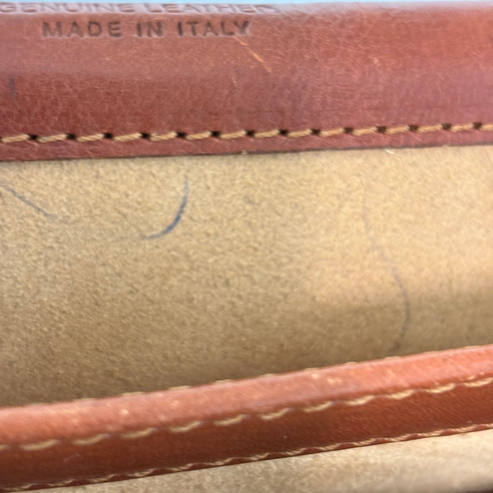 Unbranded Leather Briefcase Messenger Bag Large Cognac Made Italy Quiet Luxury