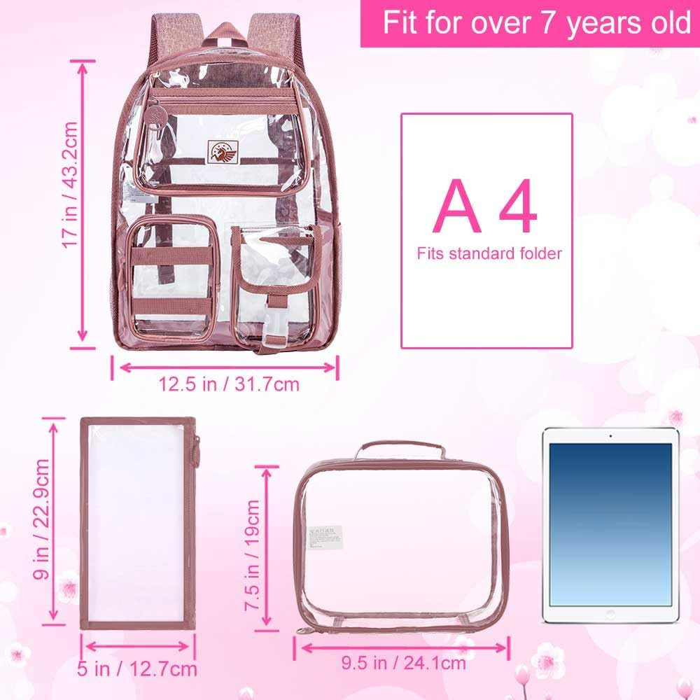 Clear Backpack, Heavy Duty Transparent Bookbag for Women and Men | Heavy Duty