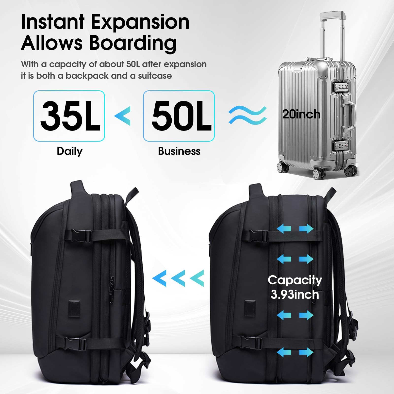 Vacuum Seal Travel Backpack, Expandable Vacpack Backpack with Vaccum Compress…