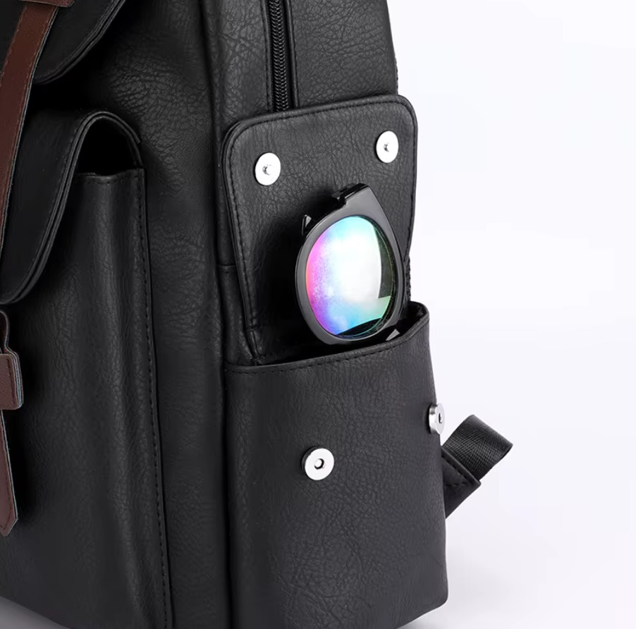 Waterproof PU Leather Backpack 14 Inches Large Capacity Work Travel Black