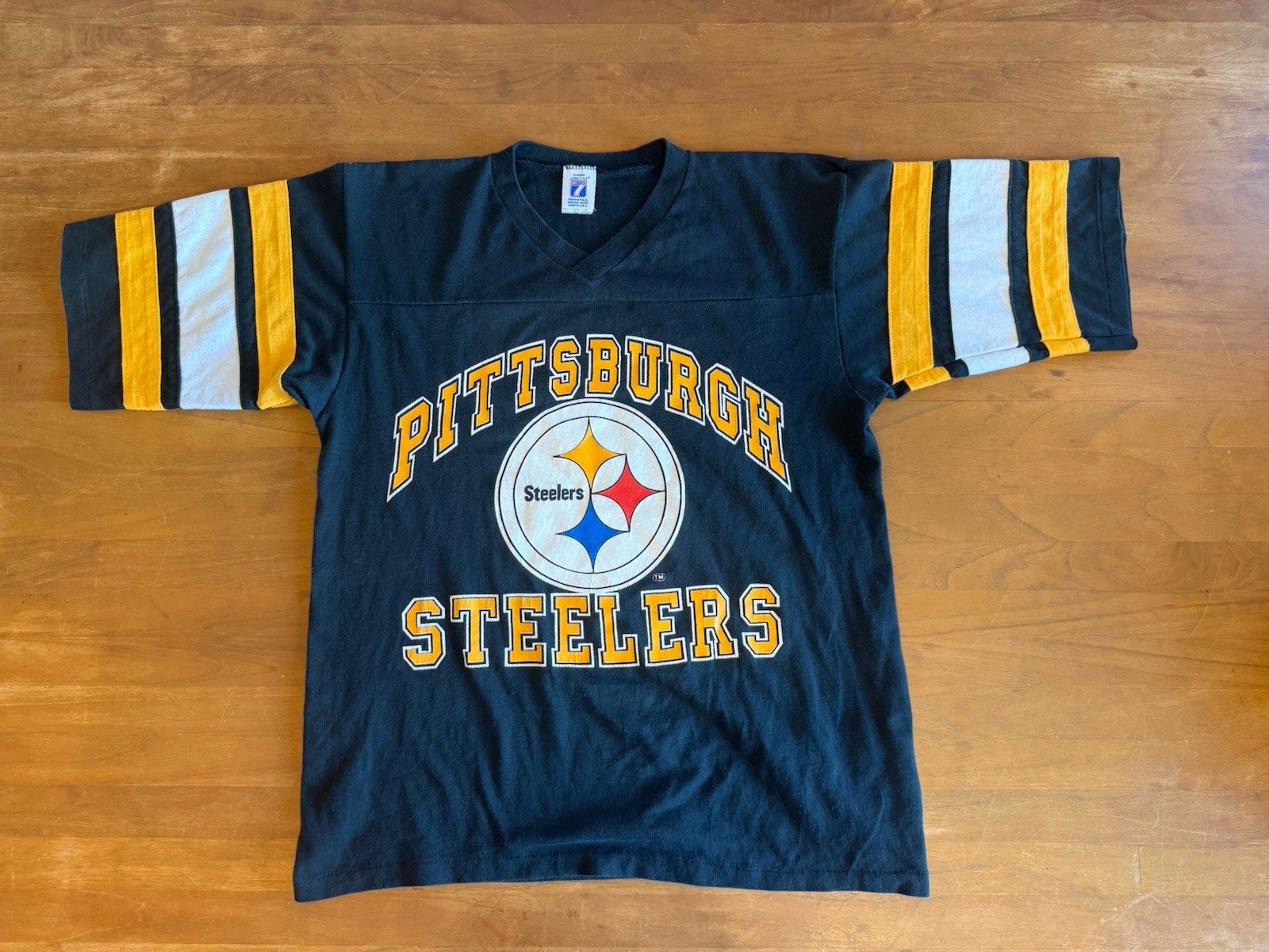 Vintage 80s 90s Pittsburgh Steelers Logo 7 Football Jersey T-Shirt Men Medium