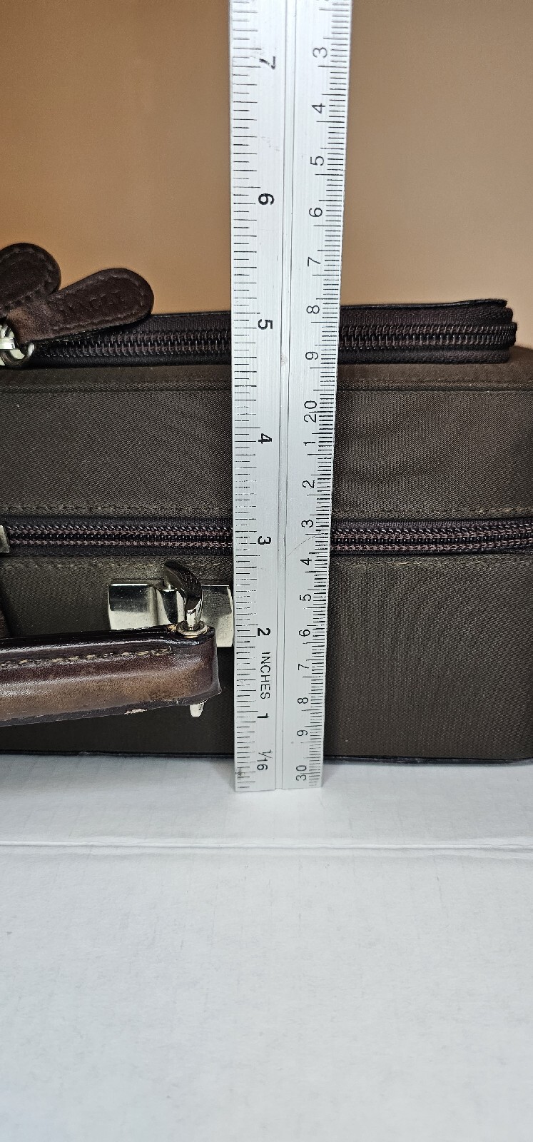 BRUNO MAGLI Brown Leather Compact Briefcase made in Italy Office Bag