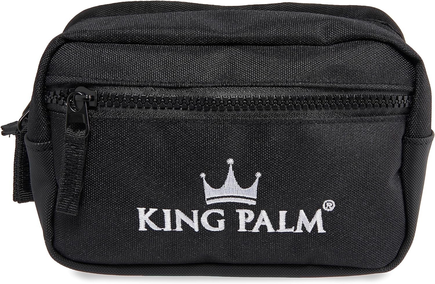 KING PALM | Canvas Travel Pouch | Durable Toiletry Bag | Black | 8 x 5 Inch