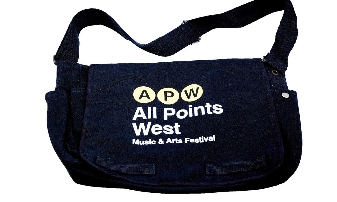 All Points West Festival Shoulder Messenger Bag Large Black Pockets Coldplay