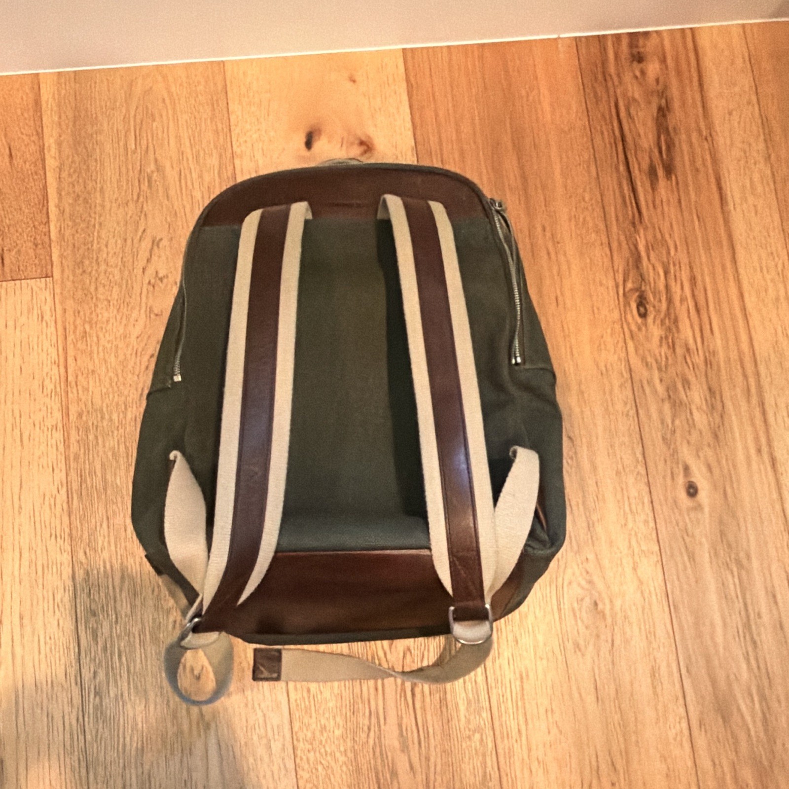 Shinola Canvas Backpack, Green & Beige