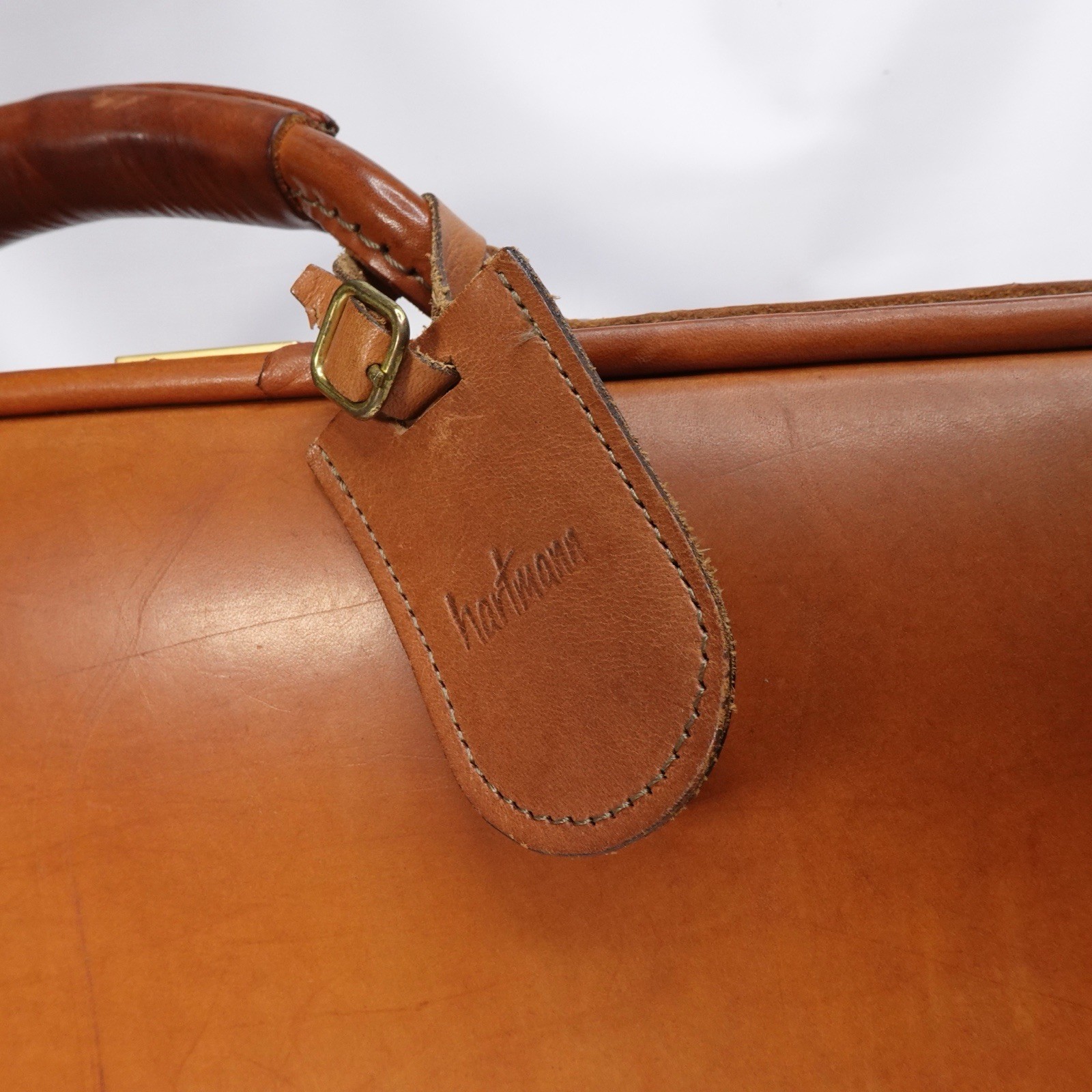 Vintage Hartmann Tan/Brown Full Grain Leather Attache Case Briefcase Belted