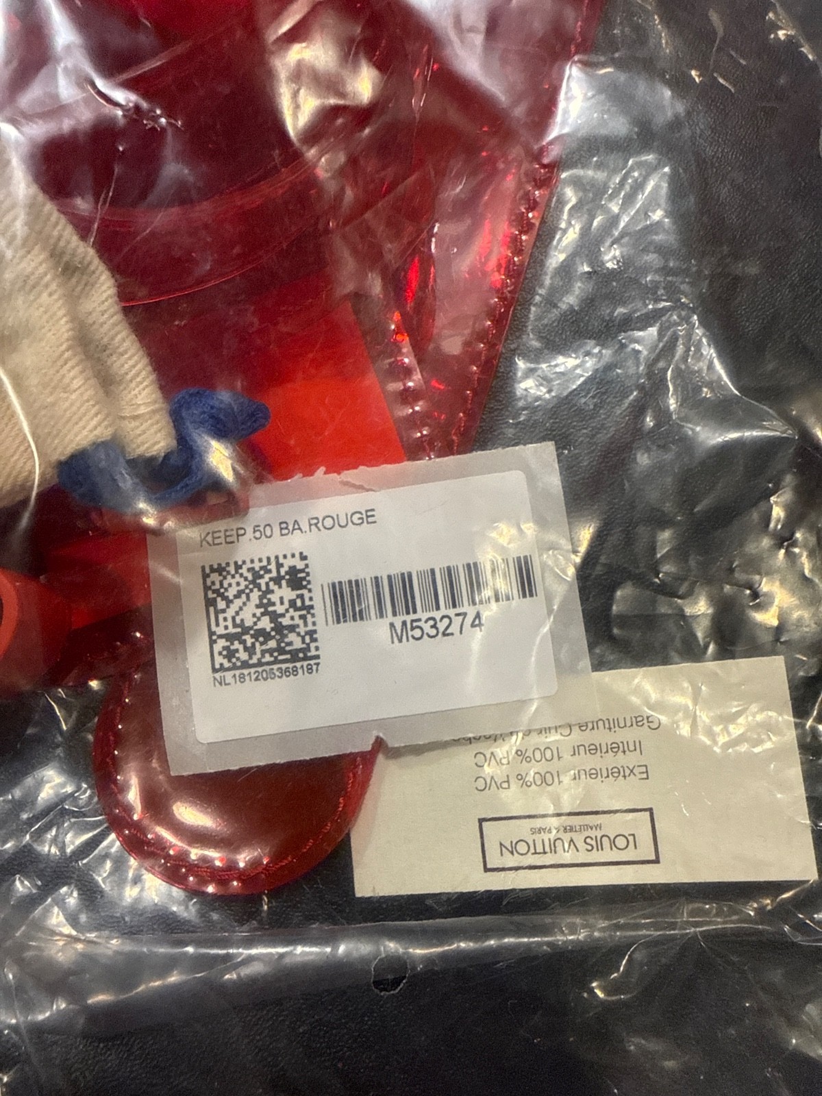 Louis Vuitton Keepall Bandouliere Duffle 50 Clear/Red PVC