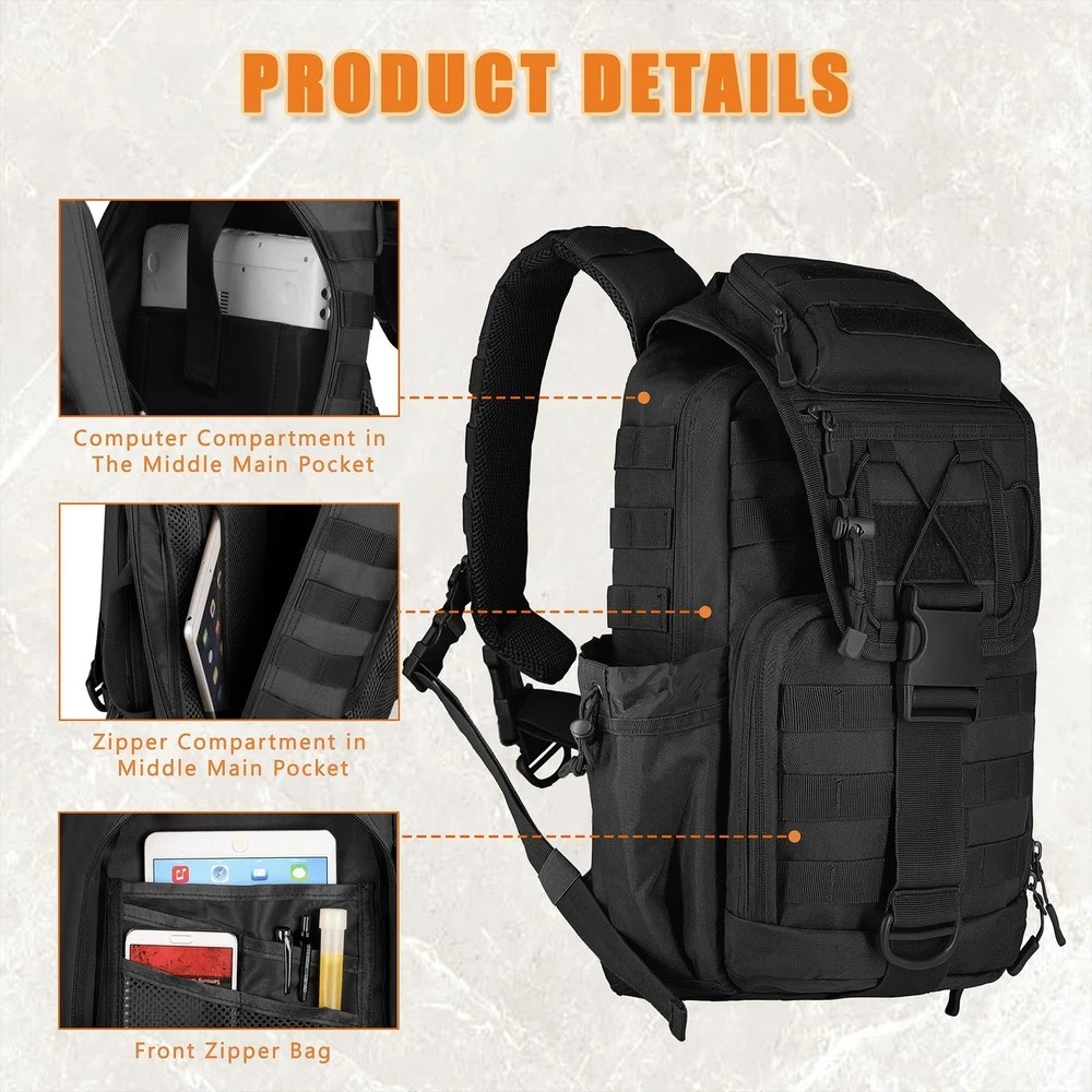 Tactical Sling Bag for Men, 30L Extra Large Tactical Bag with Bottle Holder, …