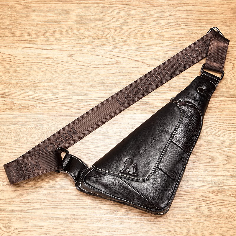 Mens Leather Shoulder Bag Sling Bag for Men Crossbody Bag Chest Bag Daypack New