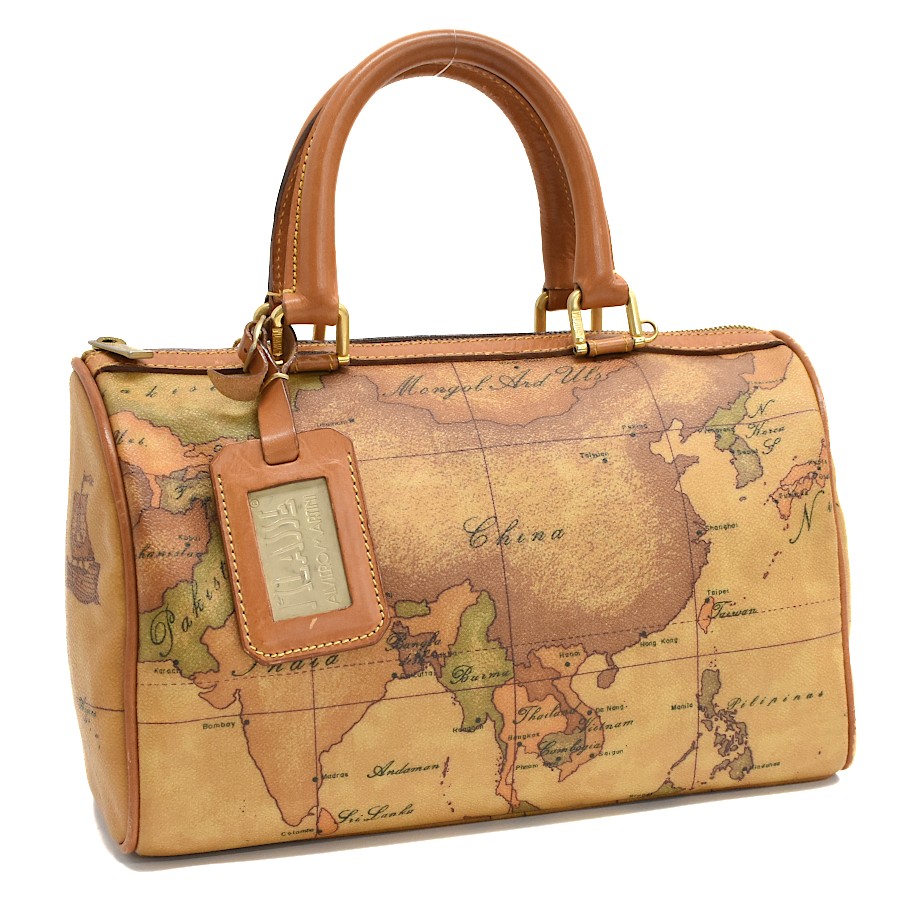 Alviero Martini Prima Classe Handbag Geoclassic Map Pattern H18cm W28.5cm D14cm