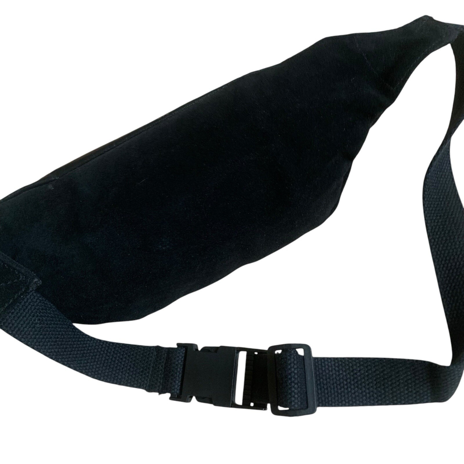 Vtg United Colors Of Benetton Anthology Black Leather Suede Fanny Pack Zip Adj