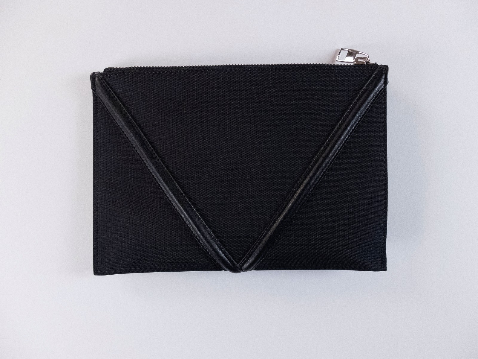 (NO CUSTOMS TAX) ALEXANDER MCQUEEN Harness black canvas & leather clutch bag