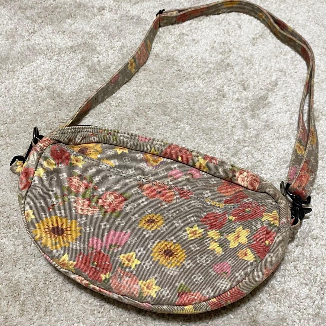 PORTER BEAMS BOY Monogram Floral Shoulder Bag Gray Japan Women 25cm 17cm 9cm