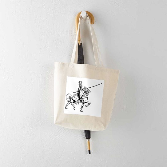CafePress Mounted Knight Natural Canvas Tote Bag, Cloth Shopping Bag (107326468)